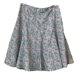 𝅺Villager Liz Claiborne pastel Paisley Print A-line Skirt Size 12